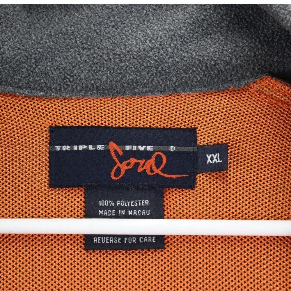 VTG Triple Five‎ Soul Mens Gray Fleece Full Zip Jacket Track Style Size XXL